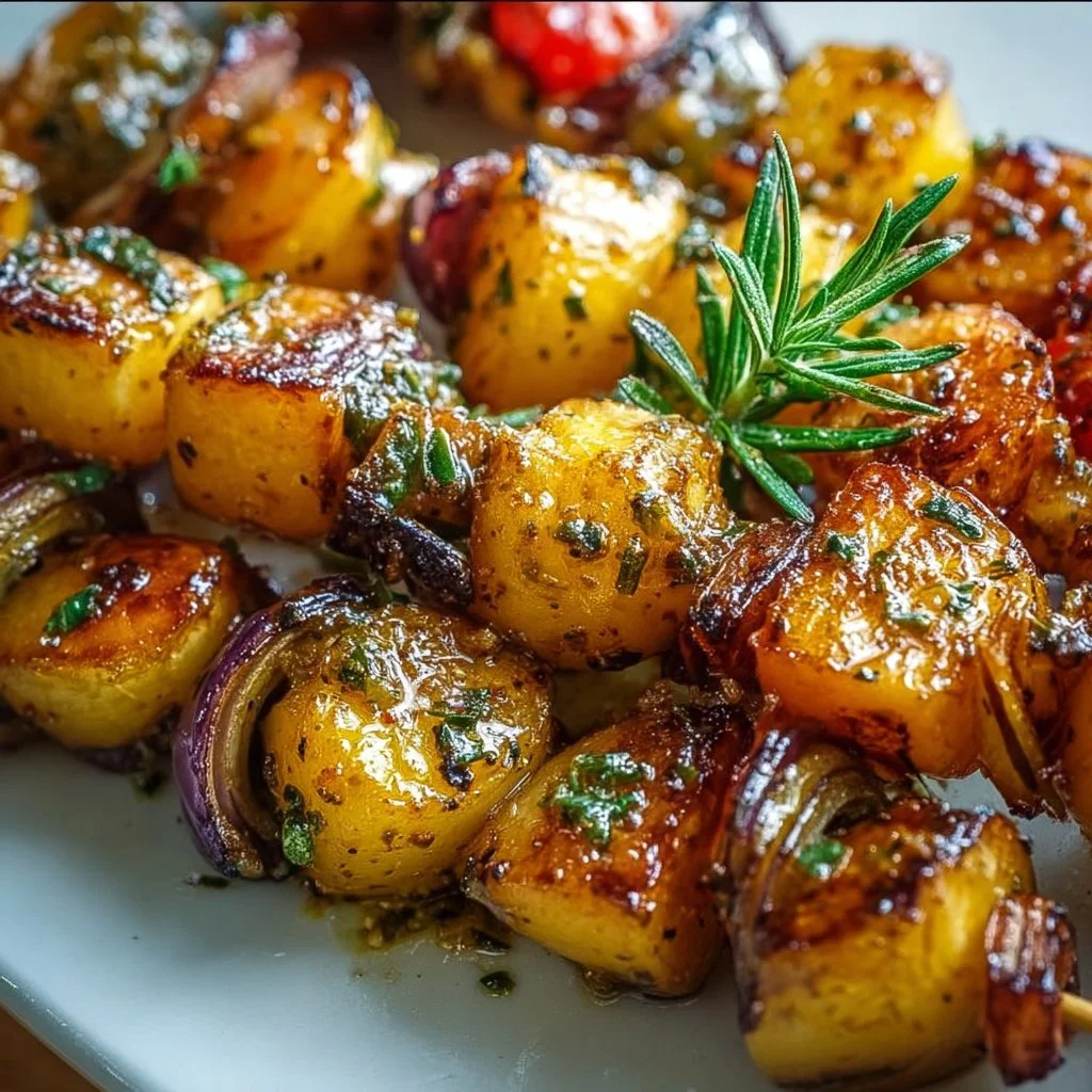 Saftige Gegrillte Honig-Senf Kartoffelspieße – Dein Rezept!