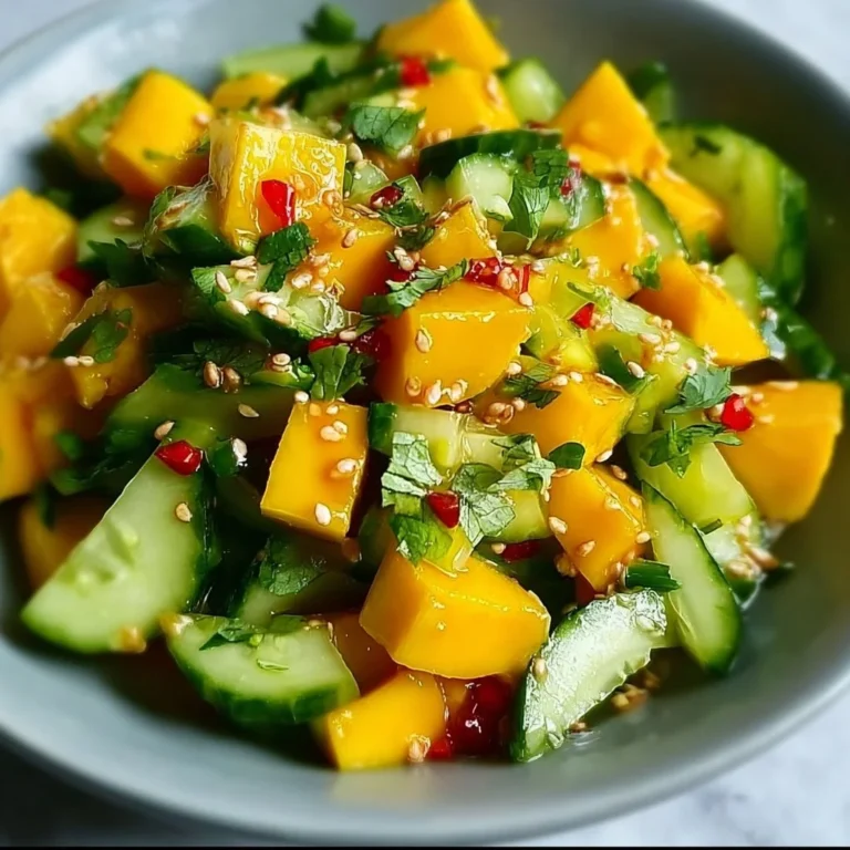 Thai Mango Gurkensalat mit frischen Zutaten und Aromen für 2023