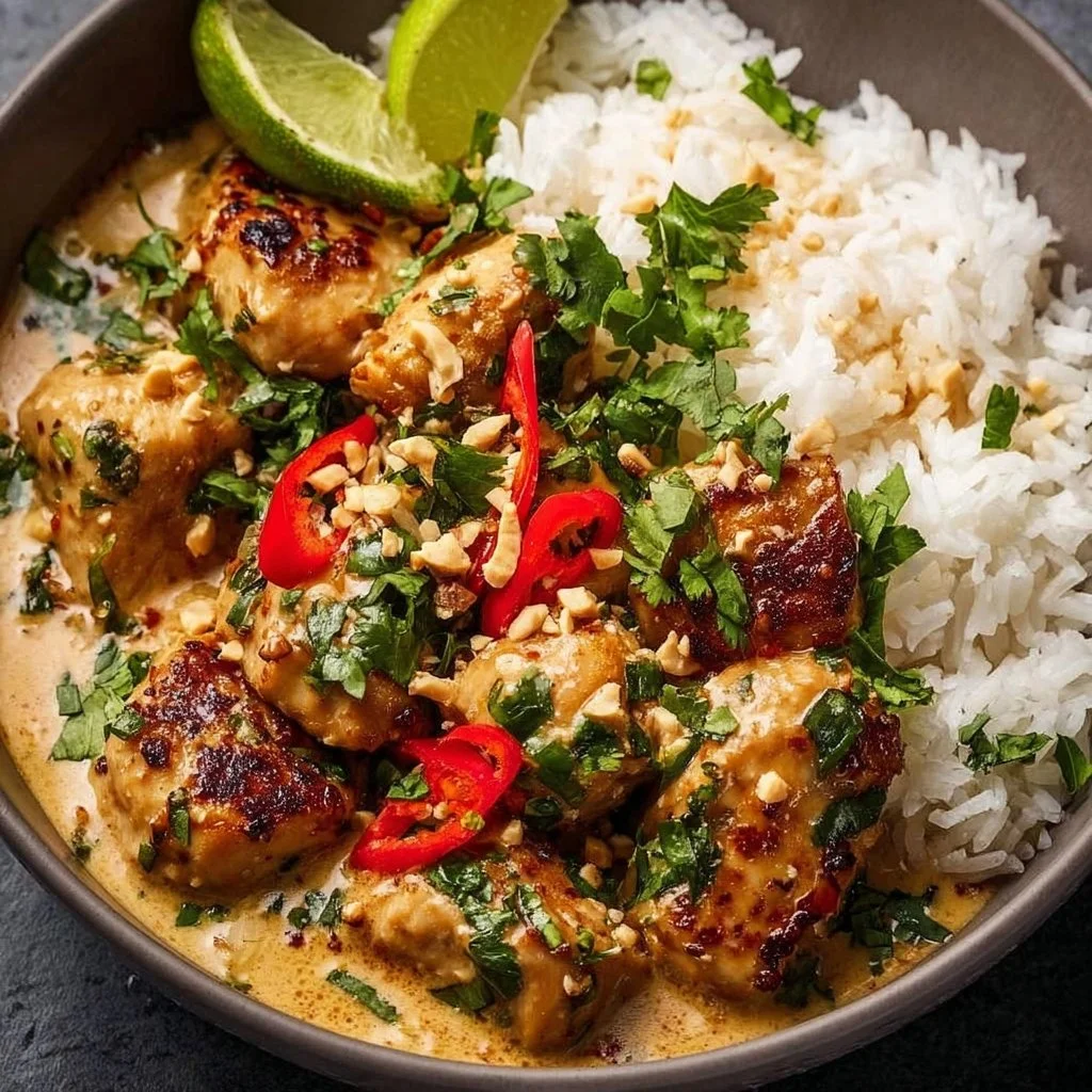 Thailändisches Erdnuss-Hähnchen