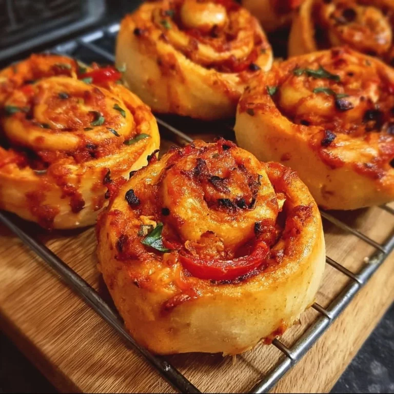 Vegane Pizzaschnecken mit frischen Zutaten und würziger Füllung.