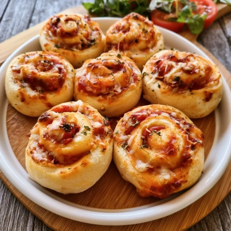 Leckere und einfache Pizzaschnecken frisch aus dem Ofen.