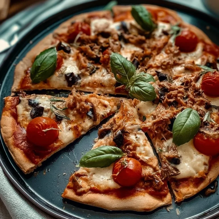 Gesunde Fitness-Pizza mit Skyr auf einem rustikalen Holzbrett