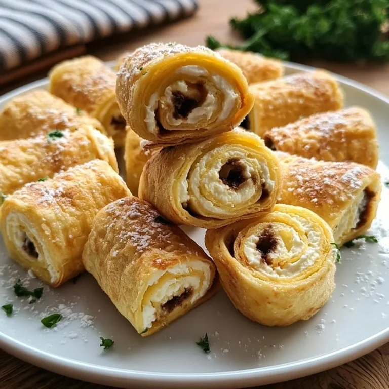Frischkäse Roll-Ups auf einem Teller, ideal für Snacks und Partys.