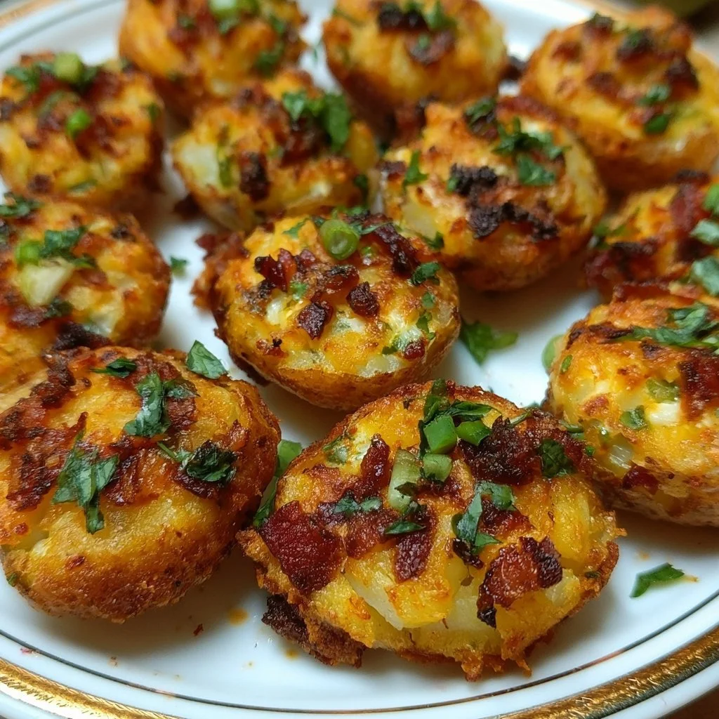 Leckere gefüllte Mini-Kartoffelbissen als Snack für Partys