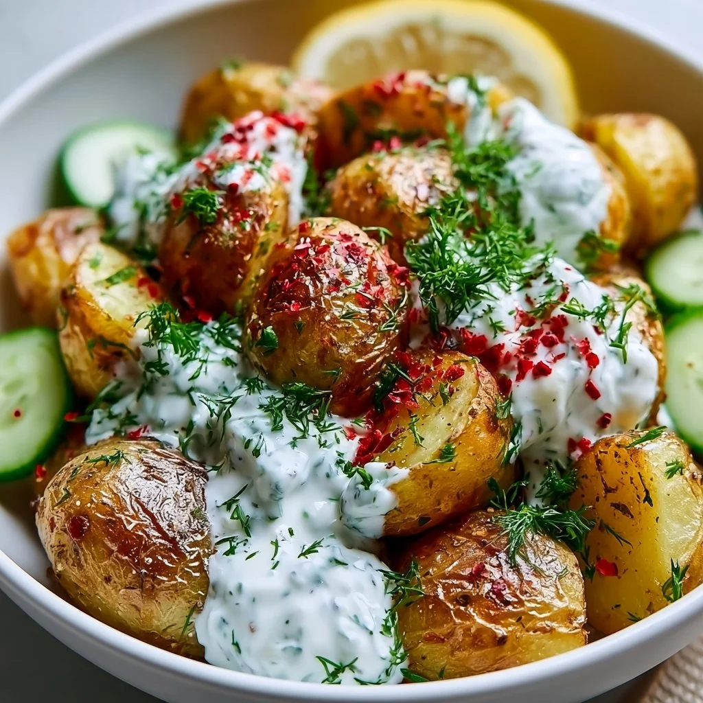 Griechische Kartoffel Bowl mit frischem Tzatziki – Rezept