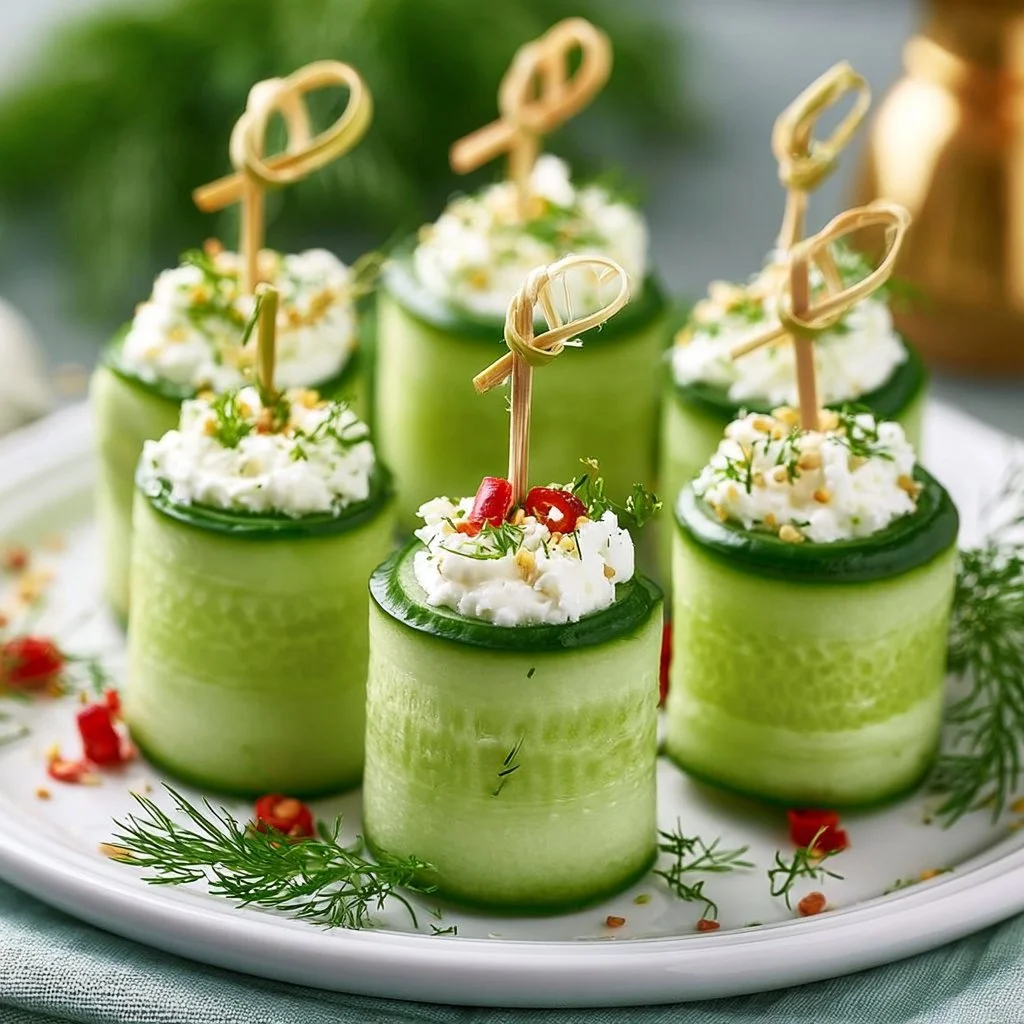 Gurkenröllchen mit Frischkäse – schnelles Fingerfood