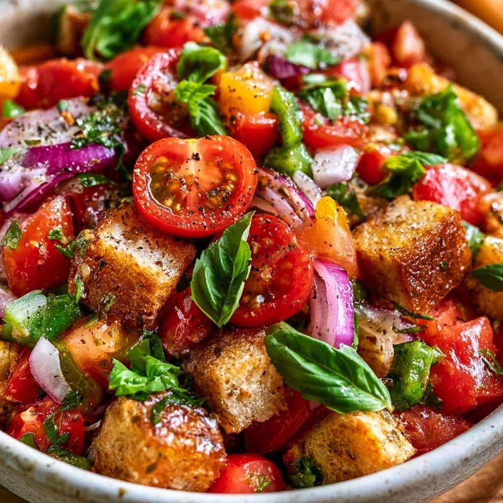 Italienischer Brotsalat – Panzanella mit Tomaten