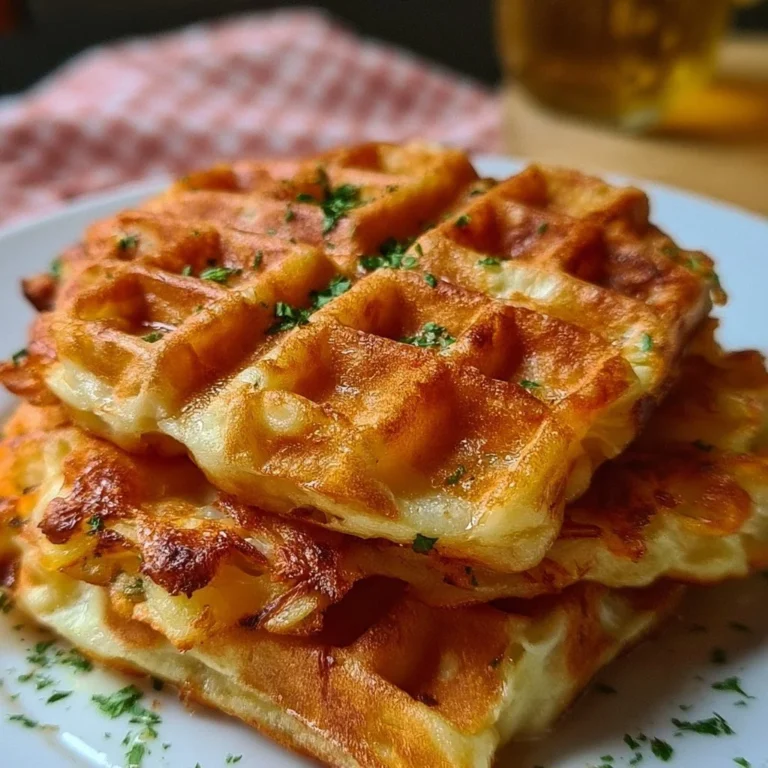 Kartoffel-Gemüse Waffeln auf einem Teller serviert