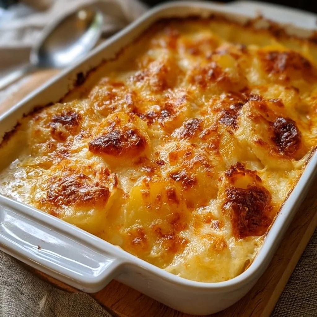 Cremiges Kartoffelgratin aus frisch geschnittenen Kartoffeln und Käse.