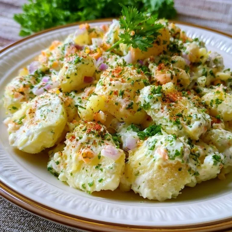 Kartoffelsalat mit Joghurt in einer Schüssel serviert