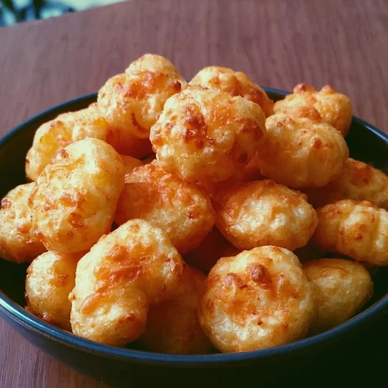 Käse Puff Snacks auf einem Teller, knusprig und lecker.
