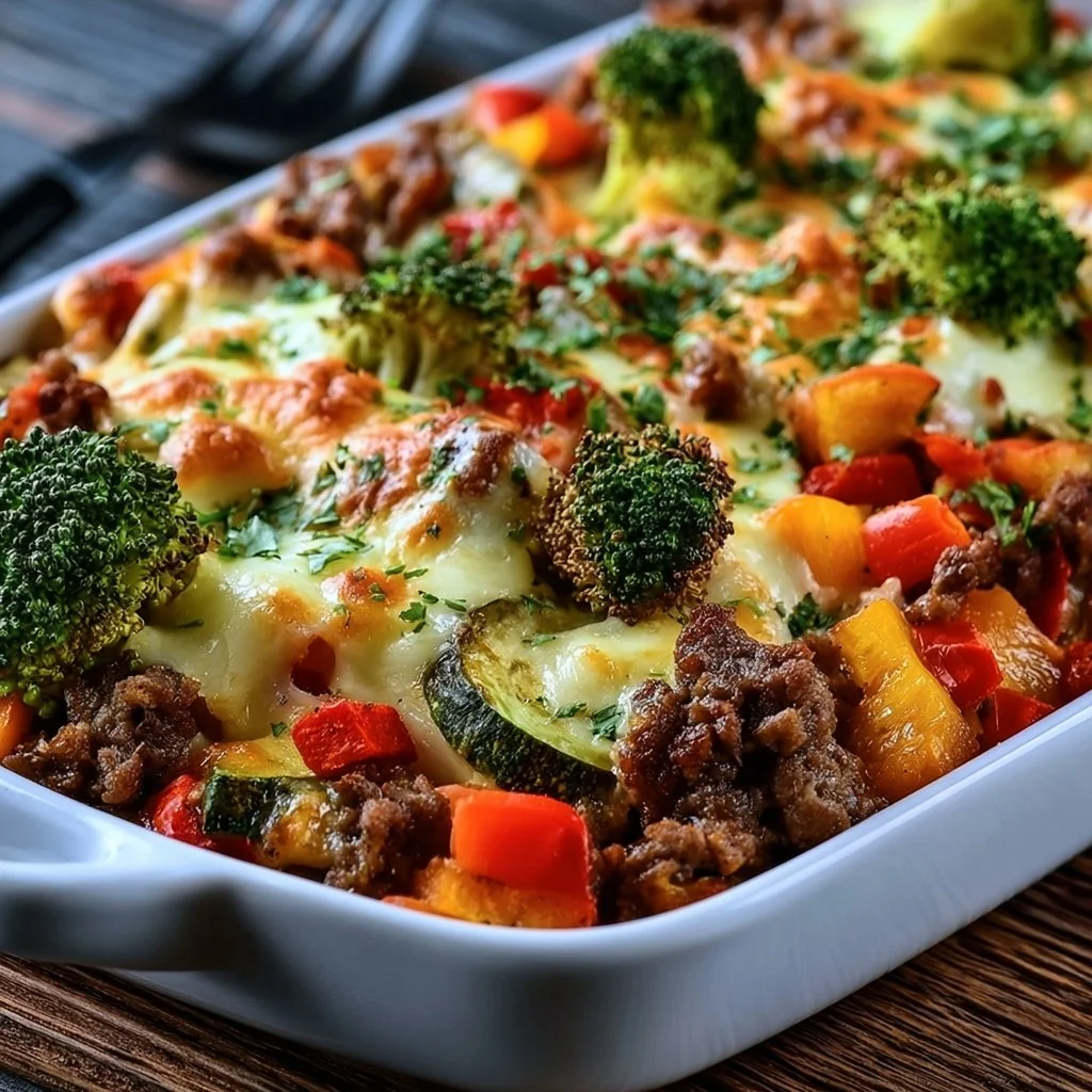 Low-Carb Hackfleisch-Gemüse-Auflauf