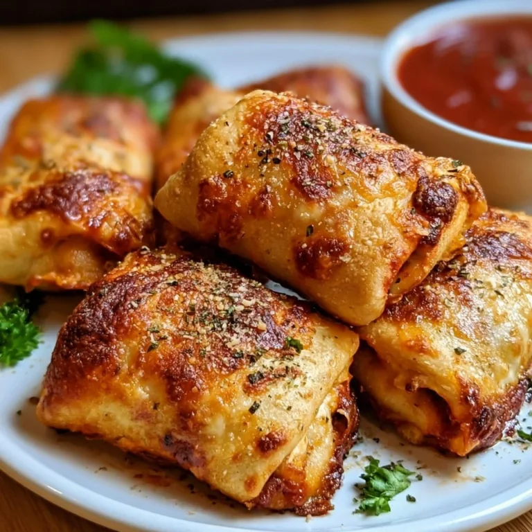 Leckere Luftfritteusen-Pizzarollen auf einem Teller serviert