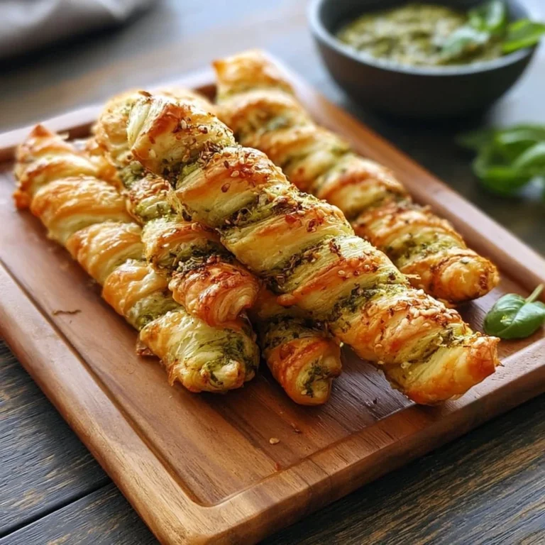 Leckere Pesto-Drehungen mit frischen Zutaten zubereitet.