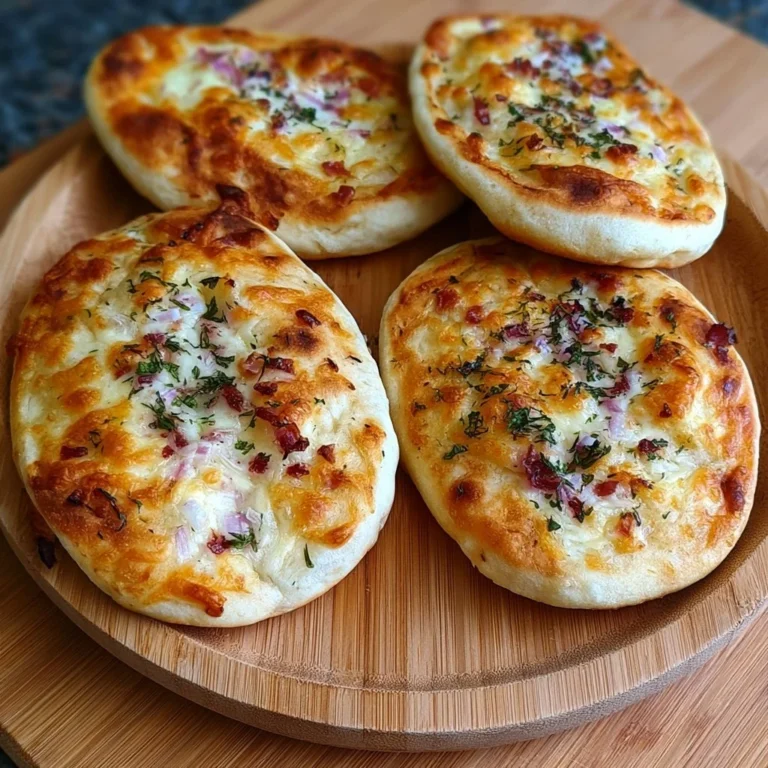 Flammkuchen Brötchen aus dem AirFryer frisch gebacken
