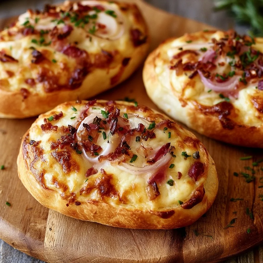 Schnelle Flammkuchen Brötchen aus dem AirFryer
