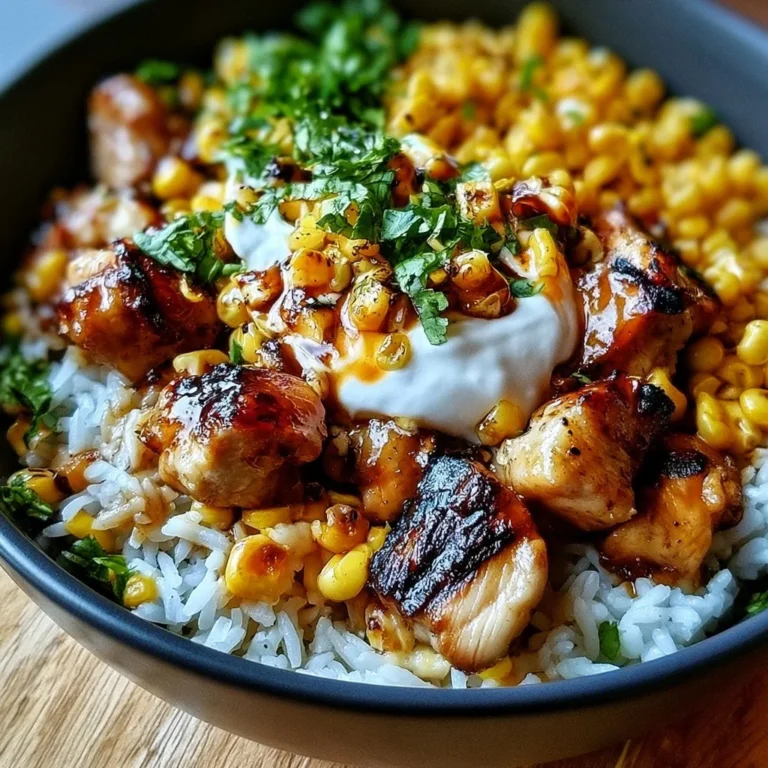Street Corn Hähnchen Reis Bowl Rezept mit frischen Zutaten und Gewürzen
