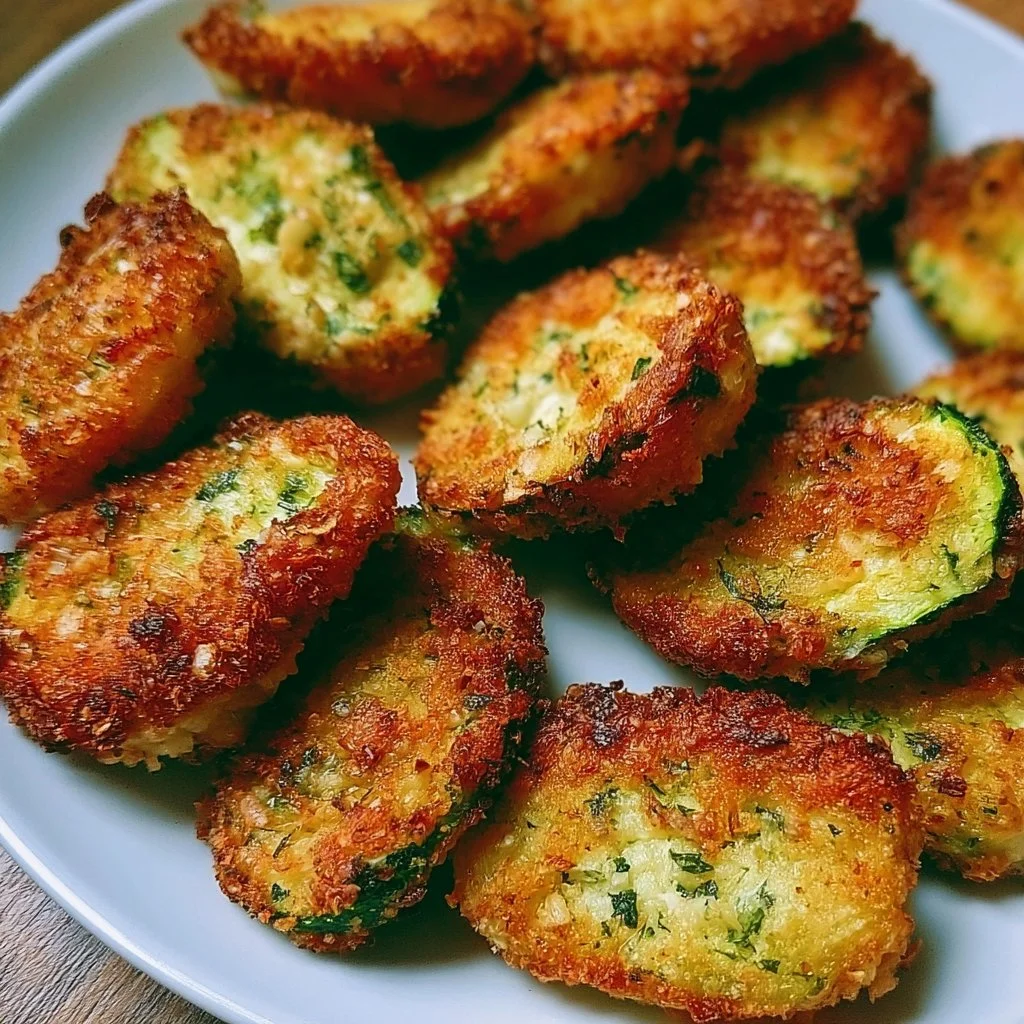 Leckere Zucchini-Häppchen auf einem Teller serviert
