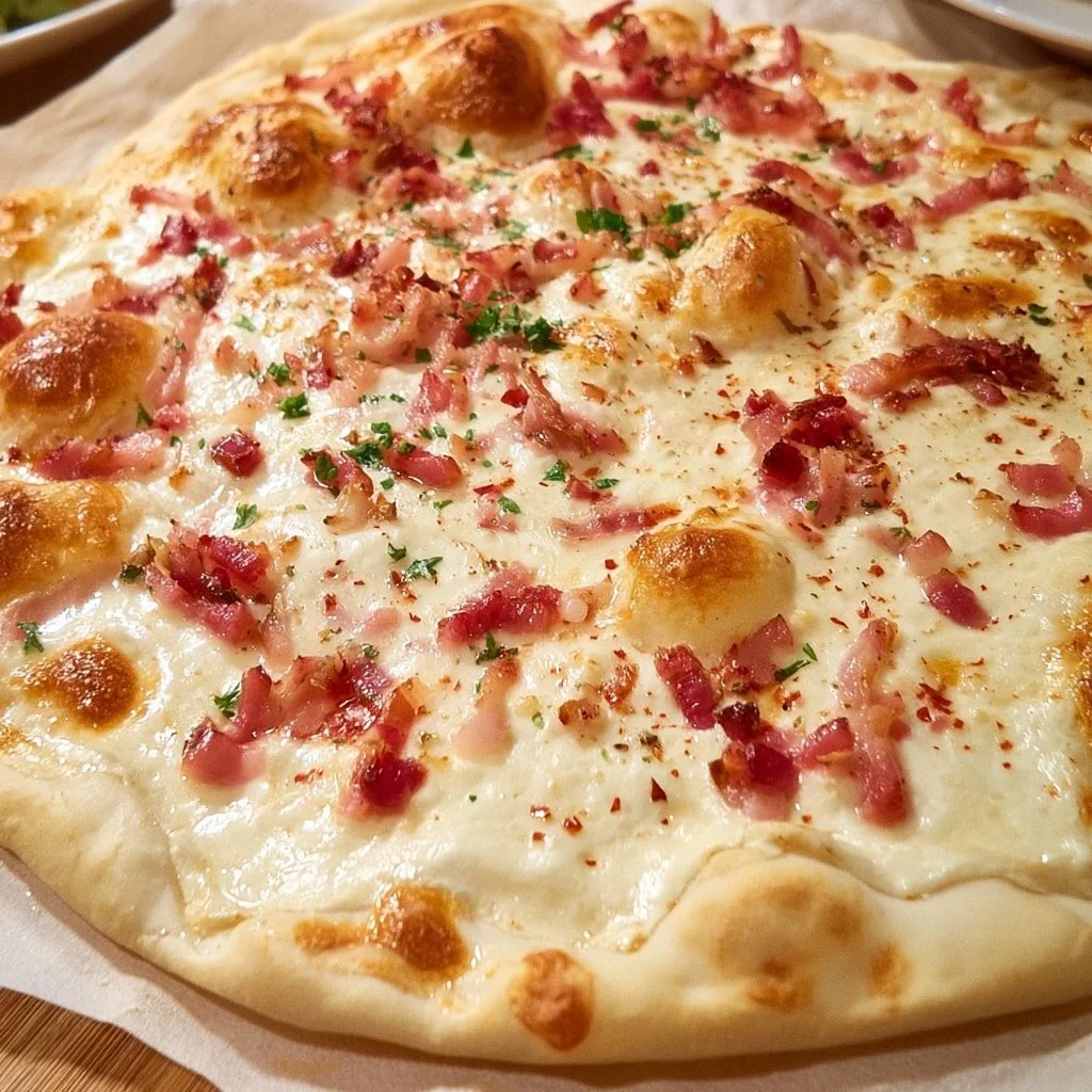 Leckere Flammkuchen mit frischen Zutaten und knusprigem Teig