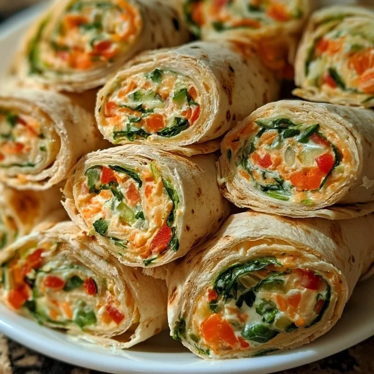 Leckere Gemüse-Tortilla-Röllchen auf einem Teller angerichtet