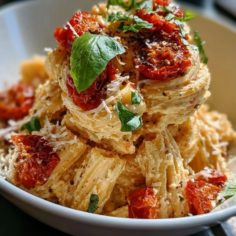 Geröstete Tomaten und Knoblauch Ricotta Pasta serviert in einer Schüssel