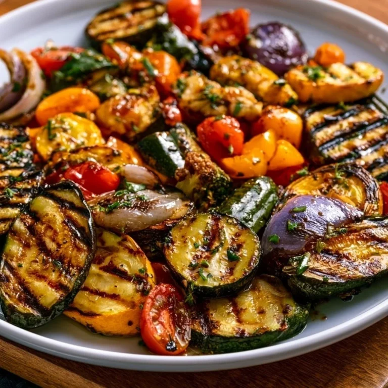 Mediterranes Grillgemüse mit Marinade auf dem Grill