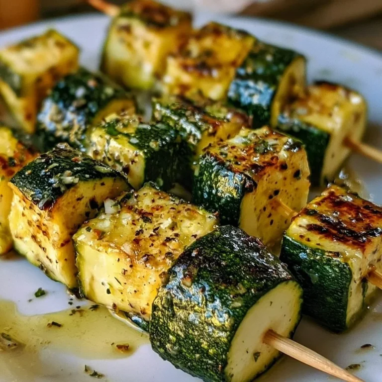 Delizierte Knoblauch-Butter-Zucchini-Spieße auf dem Grill