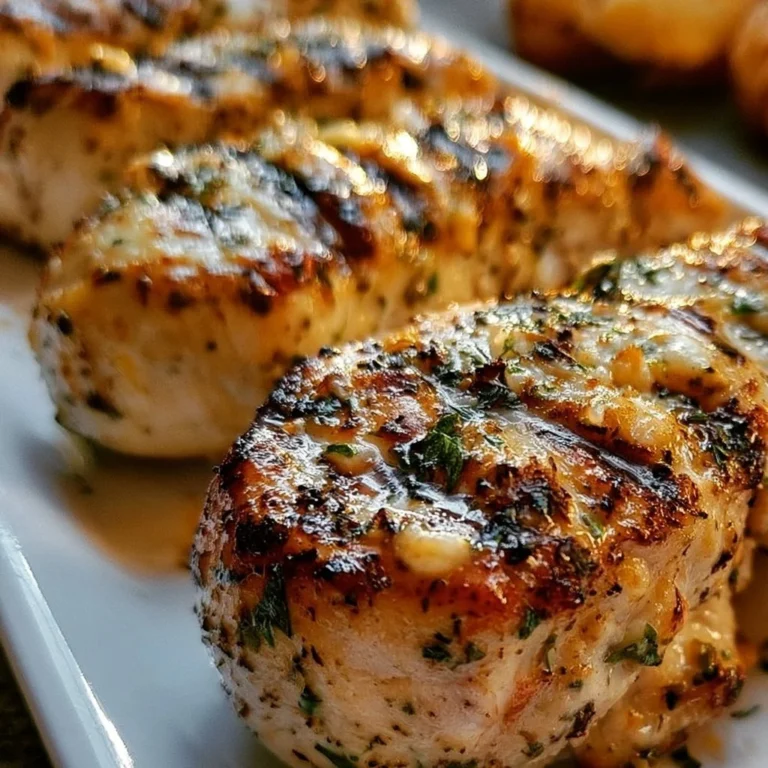 Gegrilltes Knoblauch-Parmesan-Huhn auf einem Grillteller serviert