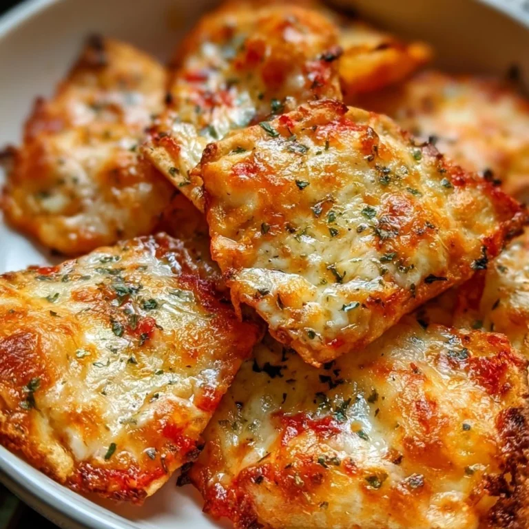 Knusprige Air Fryer Pizza Chips mit Mozzarella, perfekt für einen Snack.
