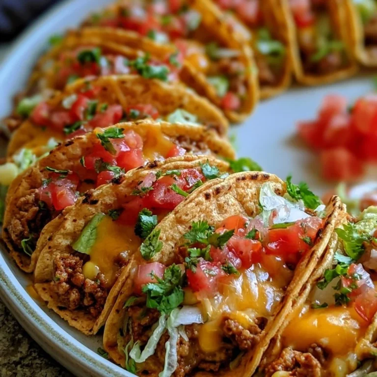 Mini Tacos mit würziger Hackfleischfüllung auf einem weißen Teller