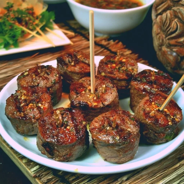 Gegrillte Rinderrouladen auf dem Grill serviert